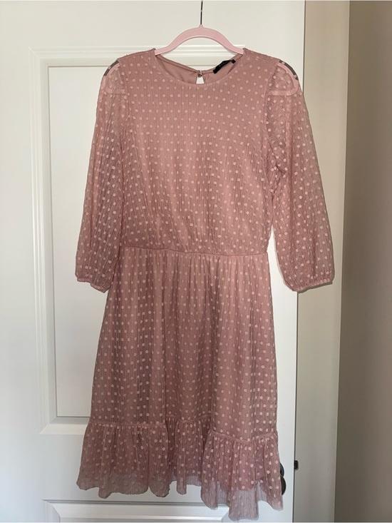 Dresses & Skirts - Mauve Pink Swiss Dot Midi Dress